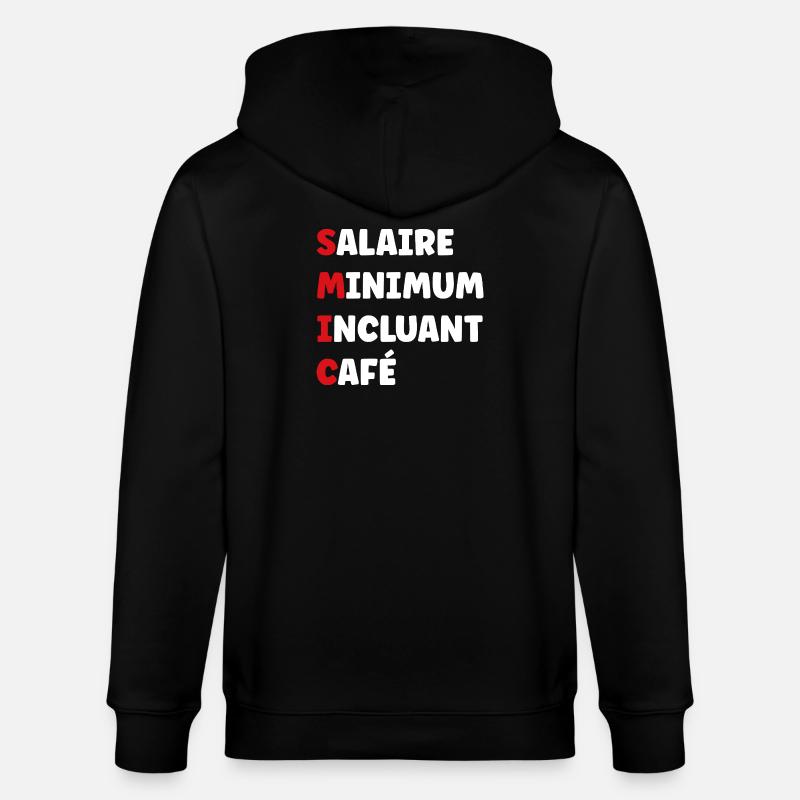 Mindestlohn einschließlich Kaffee SMIC - Stanley/Stella Unisex Bio-Kapuzenjacke CULTIVATOR  - Schwarz