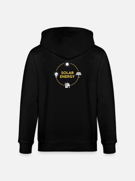 Solar Energy Circle Logo - Stanley/Stella CULTIVATOR Unisex Organic Hooded Jacket - black