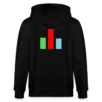 Balkendiagramm Statistik - Stanley/Stella Unisex Bio-Kapuzenjacke CULTIVATOR  - Schwarz - Hinten - Anna (173cm)