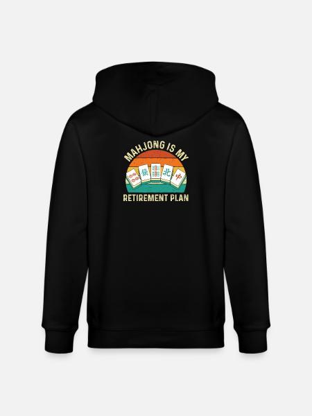 Mahjong Is My Retirement Plan Funny - Stanley/Stella CULTIVATOR  Unisex Organic Hooded Jacket - black