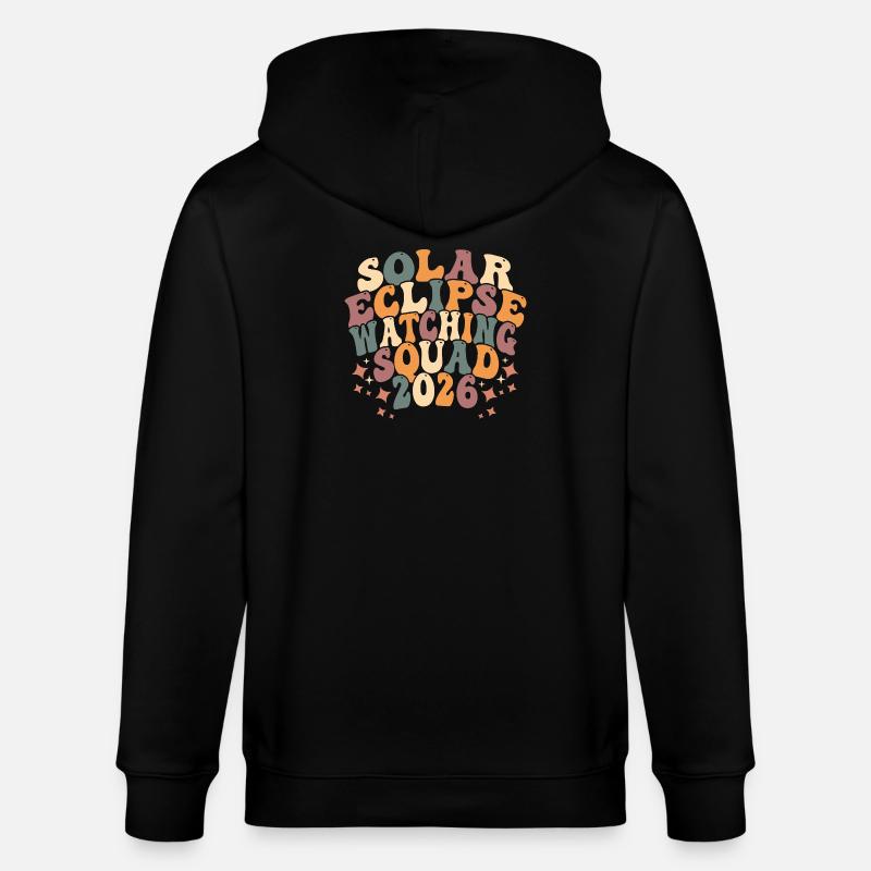 Solar Eclipse Squad 2026 - Stanley/Stella CULTIVATOR  Unisex Organic Hooded Jacket - black