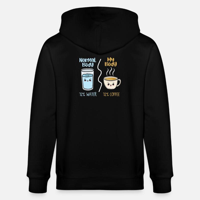 Kaffee vs Wasser 72% - Stanley/Stella Unisex Bio-Kapuzenjacke CULTIVATOR  - Schwarz