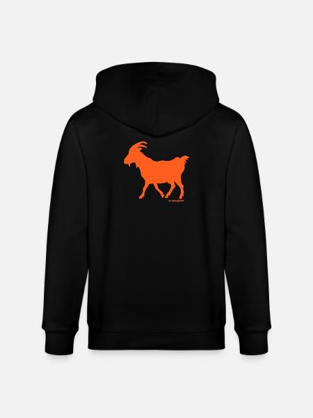 Goat scapegoat orange - Stanley/Stella CULTIVATOR Unisex Organic Hooded Jacket - black