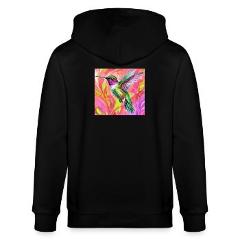 Kolibri - Stanley/Stella Unisex Bio-Kapuzenjacke CULTIVATOR  - Schwarz - Hinten - Anna (173cm)