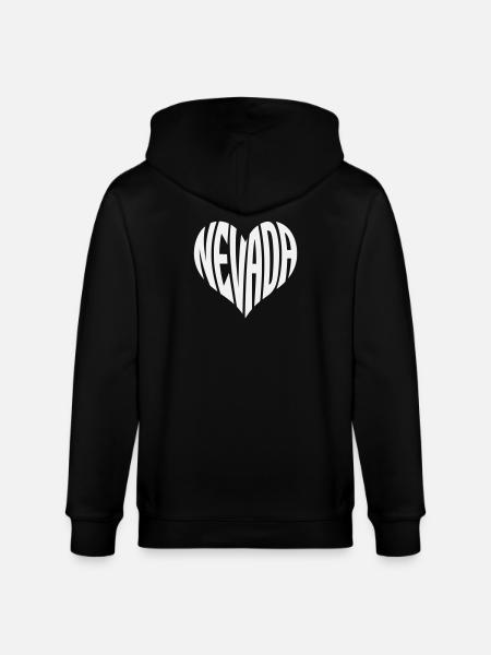 Nevada Heart Typography - Stanley/Stella CULTIVATOR  Unisex Organic Hooded Jacket - black