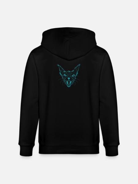Neon Sphynx Katzengesicht Leuchten - Stanley/Stella Unisex Bio-Kapuzenjacke CULTIVATOR - Schwarz