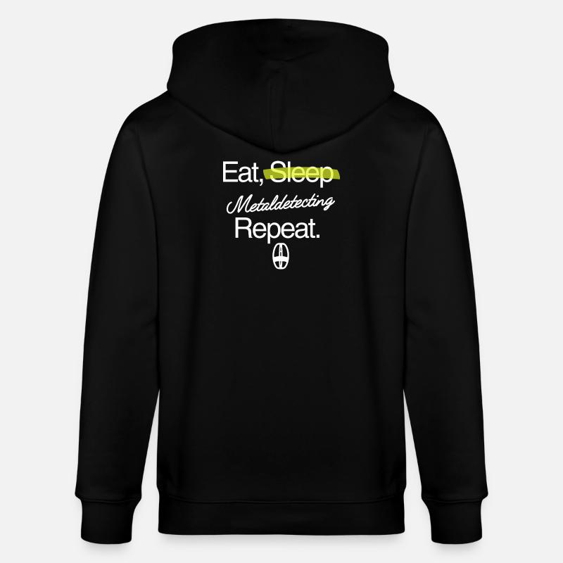 Eat-sleep-metaldetecting-repeat - Stanley/Stella Unisex Bio-Kapuzenjacke CULTIVATOR  - Schwarz