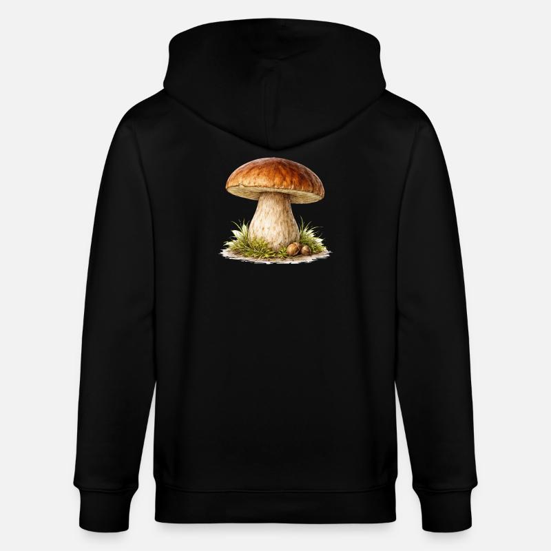 Illustration de champignon forestier - Veste à capuche bio CULTIVATOR Stanley/Stella Unisexe - noir