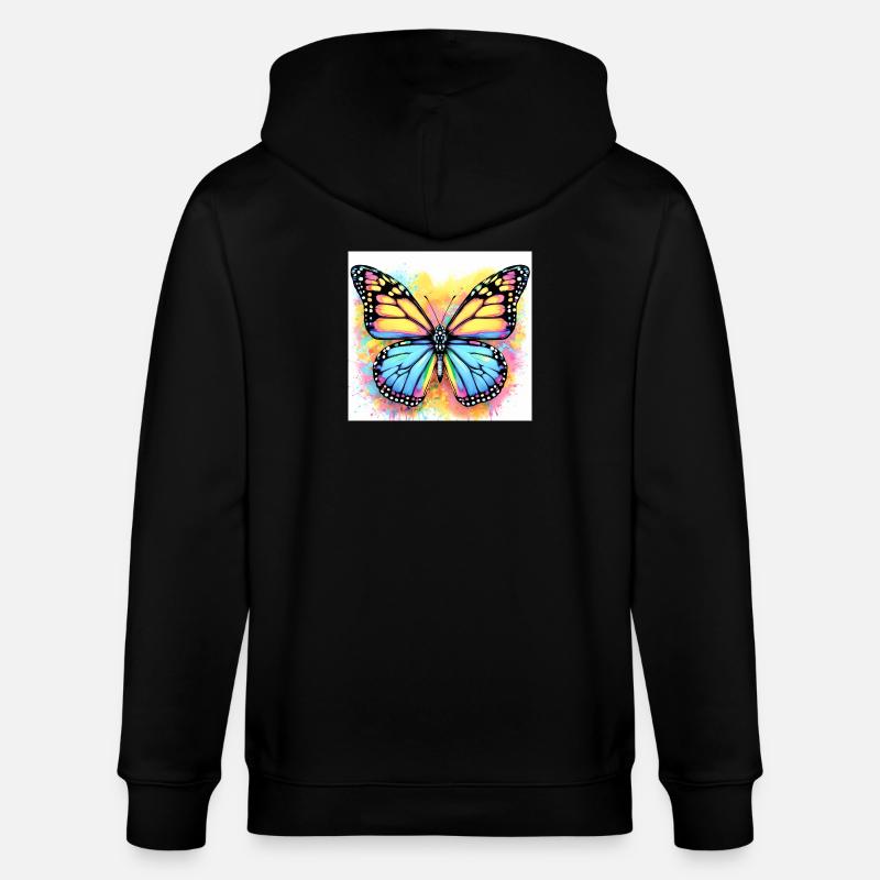 Schmetterling - Stanley/Stella Unisex Bio-Kapuzenjacke CULTIVATOR - Schwarz