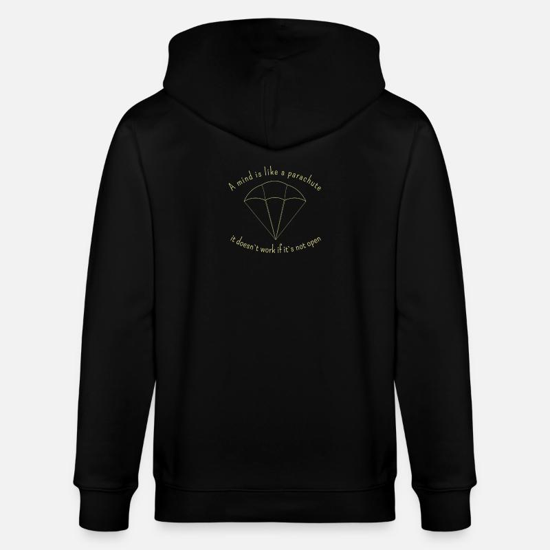 Offener Geist Fallschirm Zitat - Stanley/Stella Unisex Bio-Kapuzenjacke CULTIVATOR - Schwarz