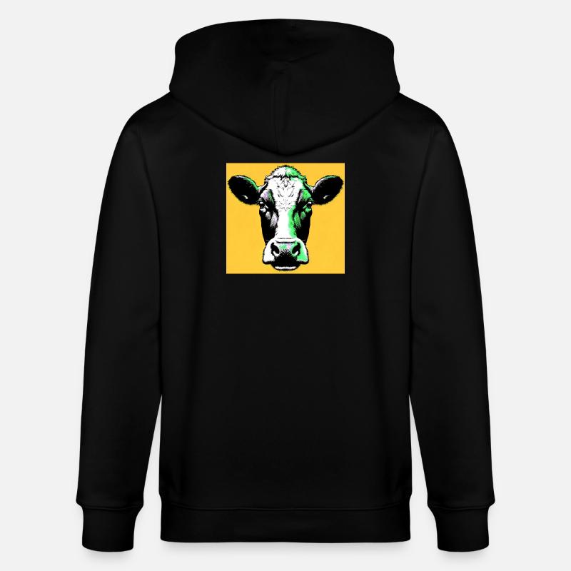 vache - Veste à capuche bio CULTIVATOR Stanley/Stella Unisexe - noir