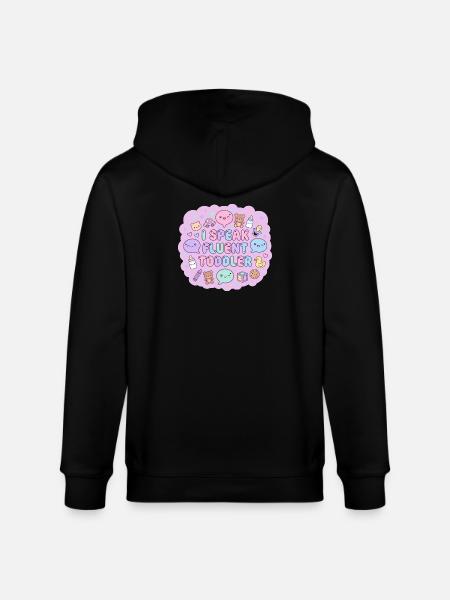 I Speak Fluent Toddler - Stanley/Stella CULTIVATOR  Unisex Organic Hooded Jacket - black