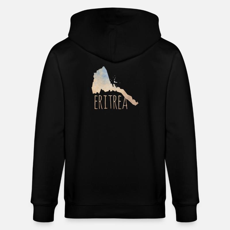 Eritrea - Stanley/Stella Unisex Bio-Kapuzenjacke CULTIVATOR  - Schwarz