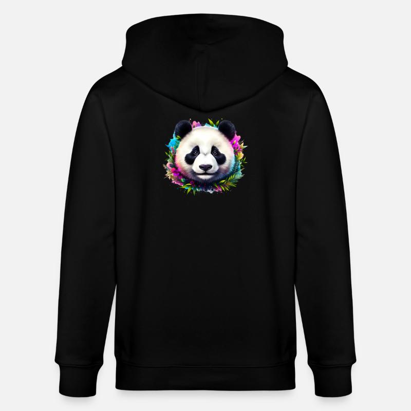 Panda - Veste à capuche bio CULTIVATOR Stanley/Stella Unisexe - noir