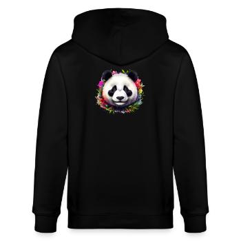 Panda - Stanley/Stella Unisex Bio-Kapuzenjacke CULTIVATOR  - Schwarz - Hinten - Anna (173cm)