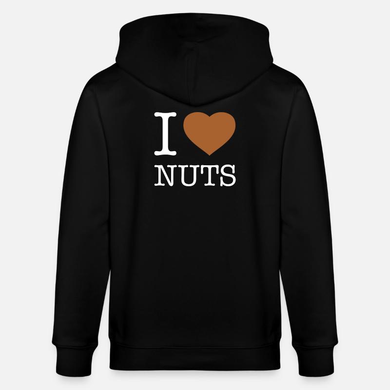 I LOVE NUTS - Stanley/Stella Unisex Bio-Kapuzenjacke CULTIVATOR  - Schwarz