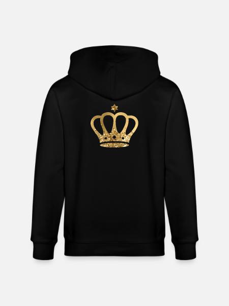 Krone, chic, goldig, personalisierbar - Stanley/Stella Unisex Bio-Kapuzenjacke CULTIVATOR - Schwarz