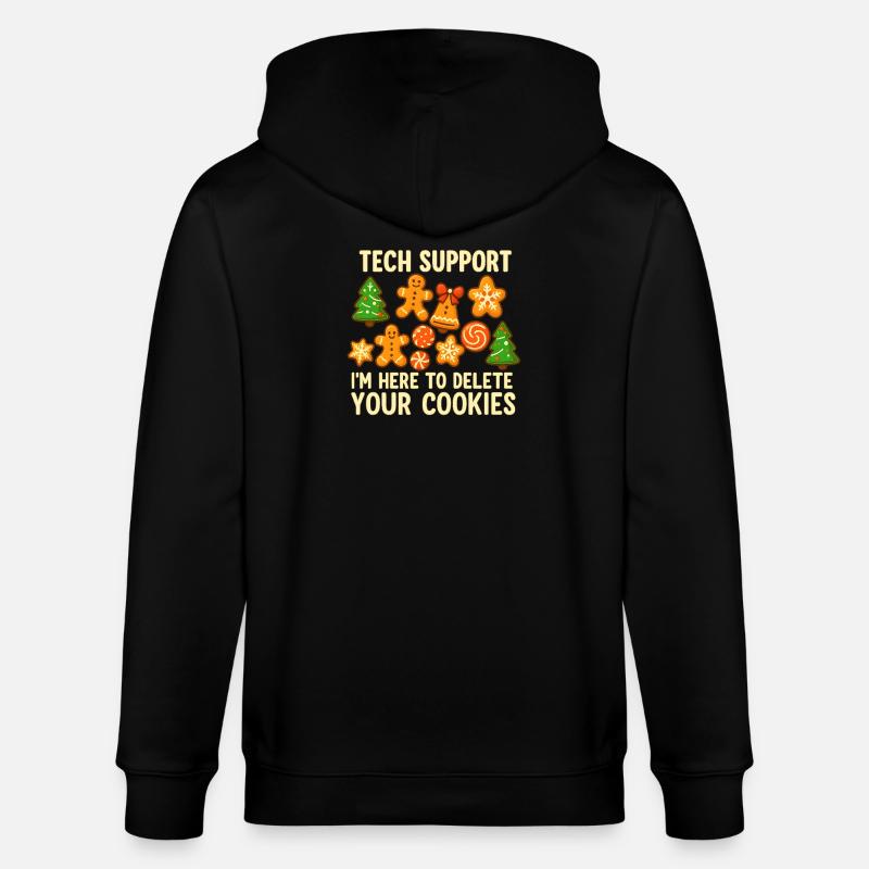 Support technique Cookie Noël Mème - Veste à capuche bio CULTIVATOR Stanley/Stella Unisexe - noir