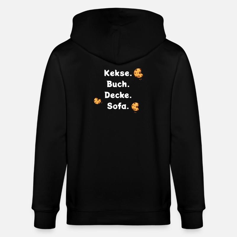 Biscuits. Book. Ceiling. Sofa. - Stanley/Stella CULTIVATOR  Unisex Organic Hooded Jacket - black