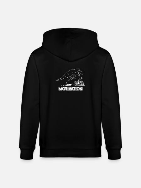 T-Rex Motivator & Cyclist - Stanley/Stella CULTIVATOR Unisex Organic Hooded Jacket - black