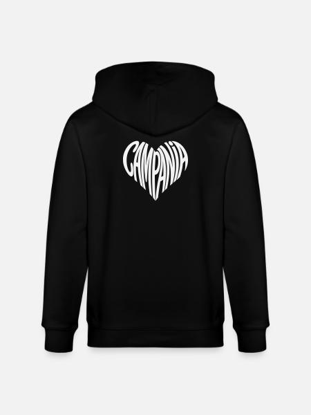 Campania Herz Typografie - Stanley/Stella Unisex Bio-Kapuzenjacke CULTIVATOR - Schwarz