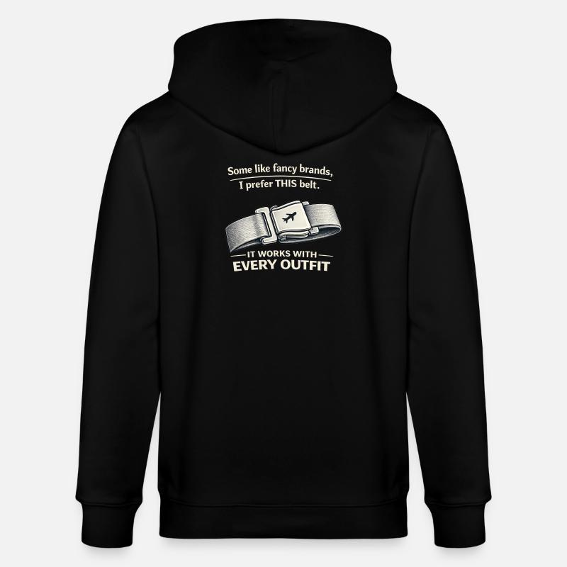 THIS Belt Spruch: Sitzgurt Flugzeug - Stanley/Stella CULTIVATOR  Unisex Organic Hooded Jacket - black