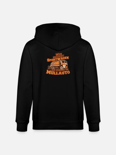 Müllauto Spruch - Stanley/Stella Unisex Bio-Kapuzenjacke CULTIVATOR - Schwarz