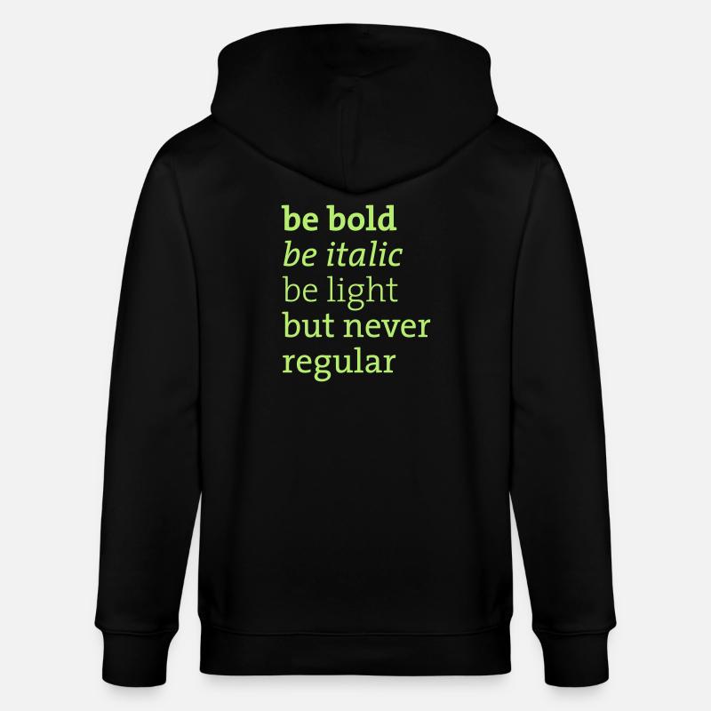 be never regular - Stanley/Stella Unisex Bio-Kapuzenjacke CULTIVATOR  - Schwarz