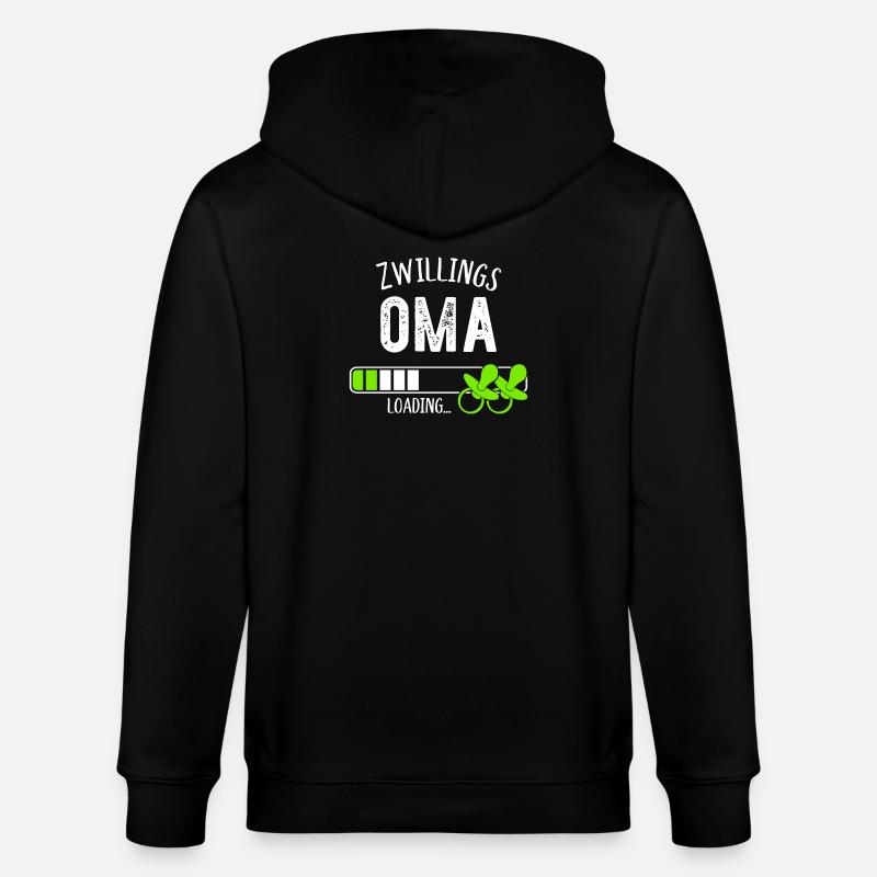 Zwillingsoma Loading Oma Großmutter Zwillinge - Stanley/Stella Unisex Bio-Kapuzenjacke CULTIVATOR  - Schwarz