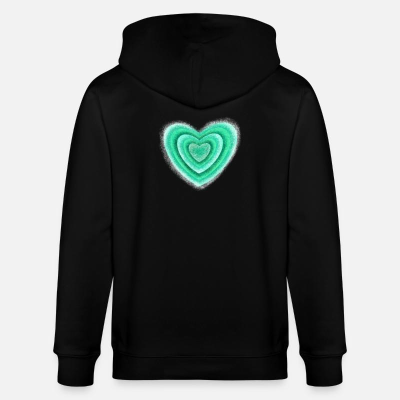 Herz - Stanley/Stella Unisex Bio-Kapuzenjacke CULTIVATOR  - Schwarz