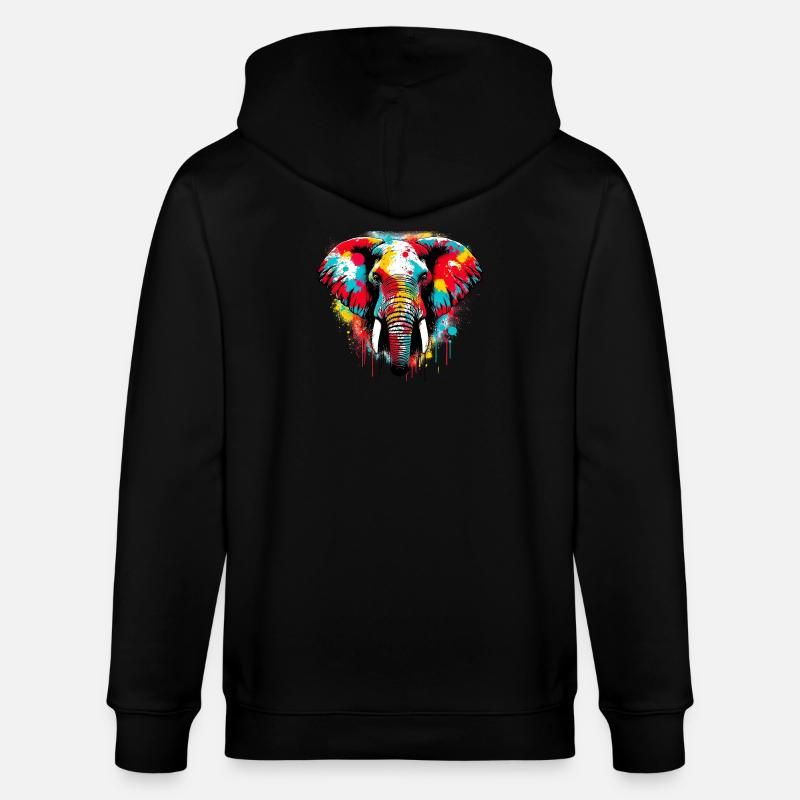 Elefant - Stanley/Stella Unisex Bio-Kapuzenjacke CULTIVATOR  - Schwarz