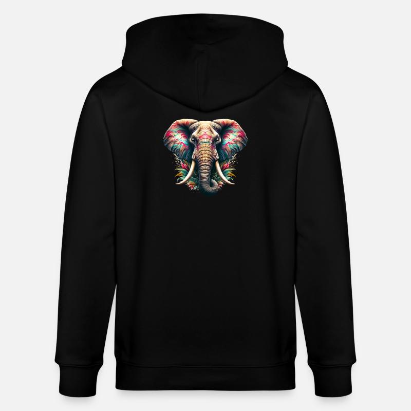 Éléphant - Veste à capuche bio CULTIVATOR Stanley/Stella Unisexe - noir