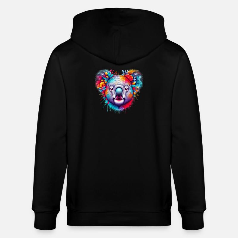 Koala - Stanley/Stella Unisex Bio-Kapuzenjacke CULTIVATOR - Schwarz