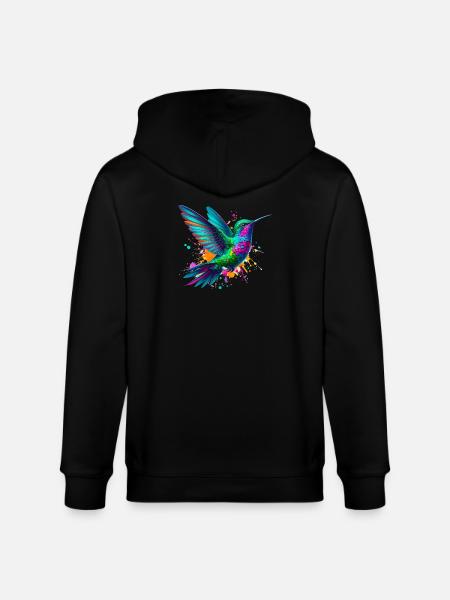 Hummingbird - Stanley/Stella CULTIVATOR  Unisex Organic Hooded Jacket - black