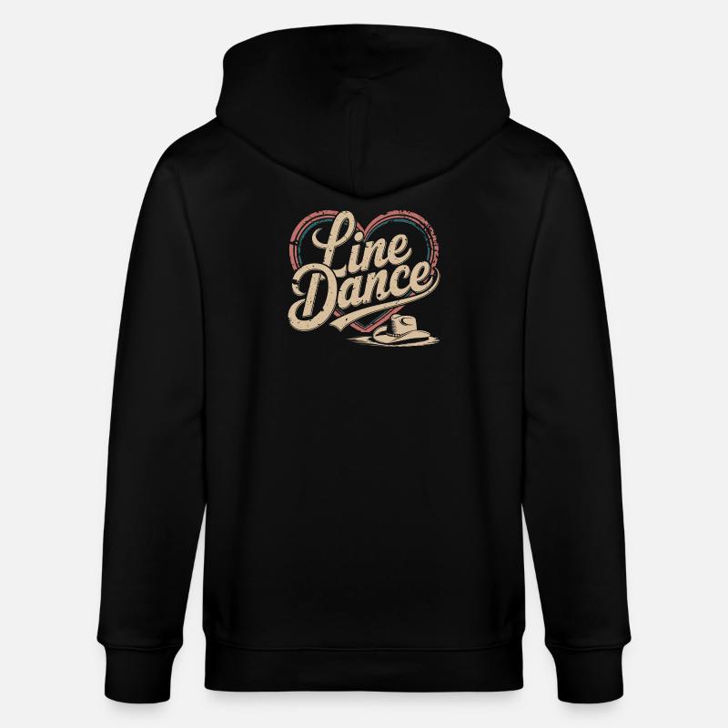 Line Dance Heart Retro Design - Stanley/Stella Unisex Bio-Kapuzenjacke CULTIVATOR  - Schwarz