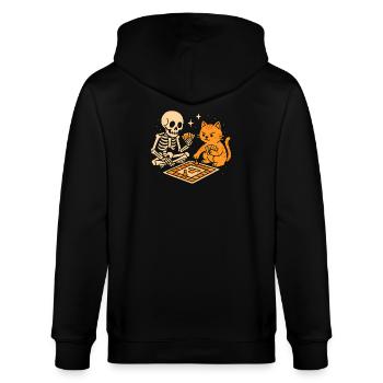 Skelett trifft Tiger beim Brettspiel - Stanley/Stella Unisex Bio-Kapuzenjacke CULTIVATOR  - Schwarz - Hinten - Anna (173cm)