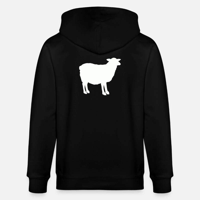 Schaf Silhouette - Stanley/Stella Unisex Bio-Kapuzenjacke CULTIVATOR  - Schwarz