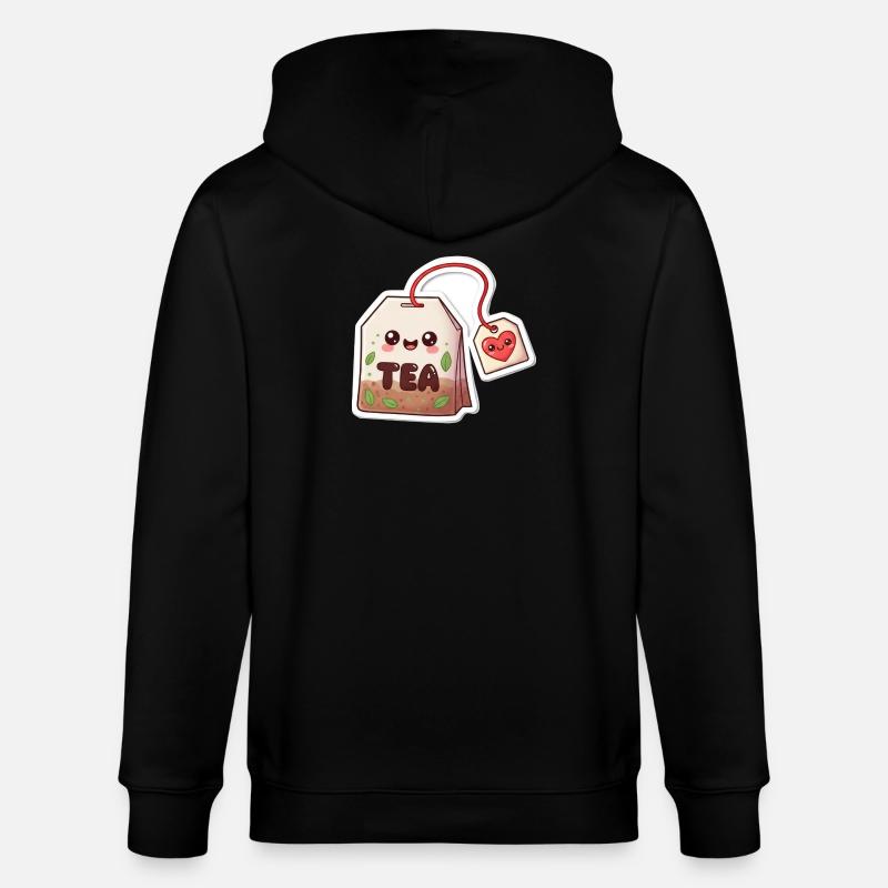 Kawaii Teebeutel Herzdesign - Stanley/Stella Unisex Bio-Kapuzenjacke CULTIVATOR  - Schwarz