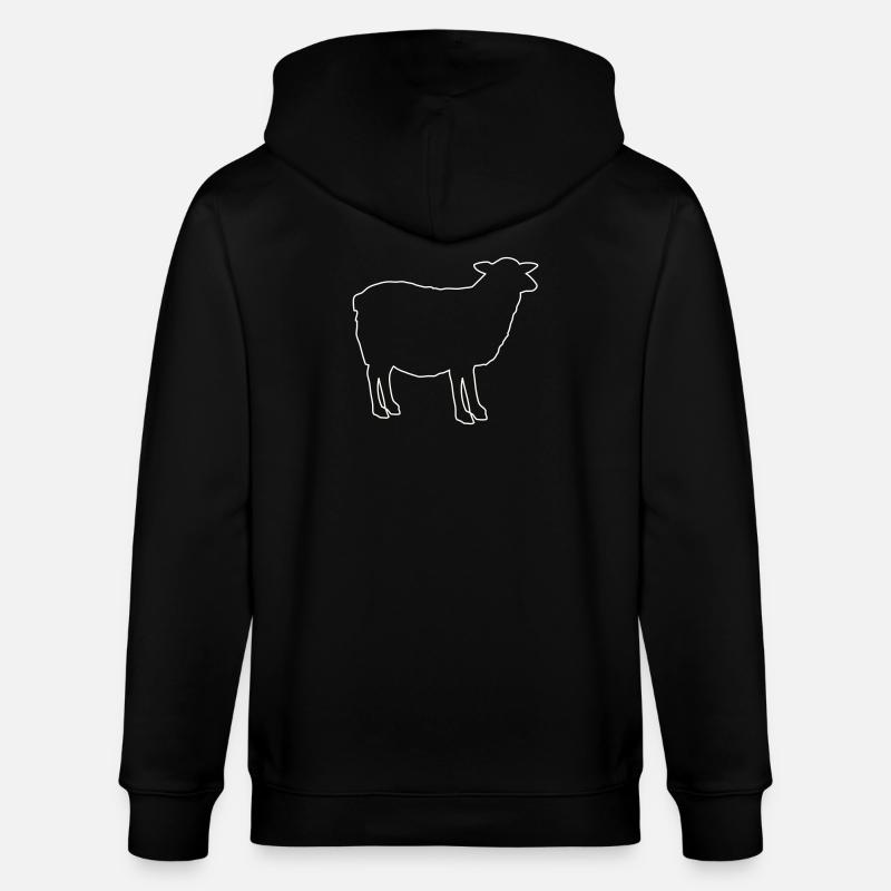 Schaf Silhouette - Stanley/Stella Unisex Bio-Kapuzenjacke CULTIVATOR  - Schwarz