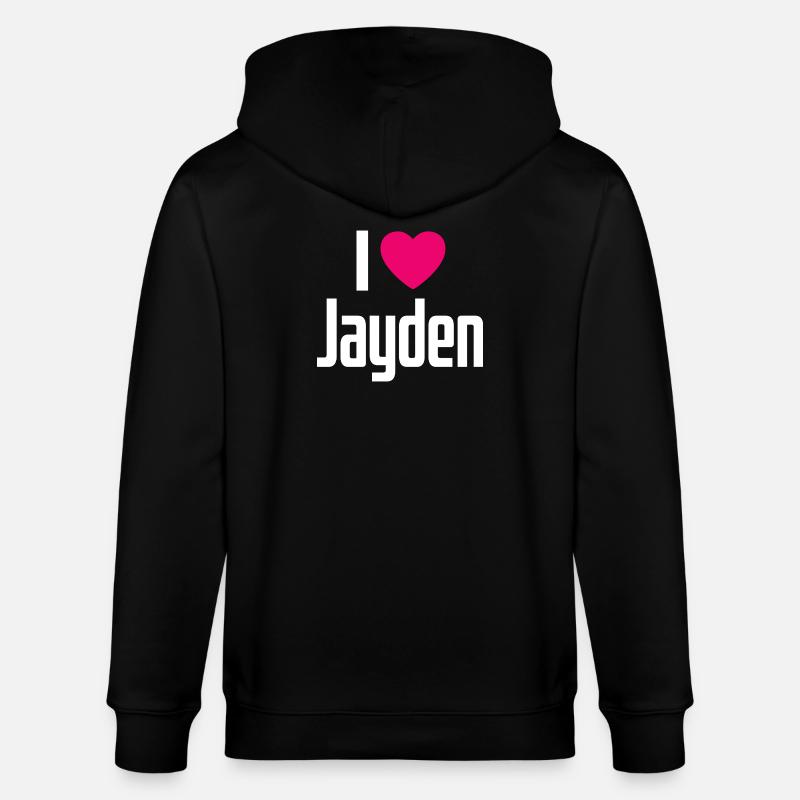 J’aime Jayden Coeur rose J’aime Jayden - Veste à capuche bio CULTIVATOR Stanley/Stella Unisexe - noir