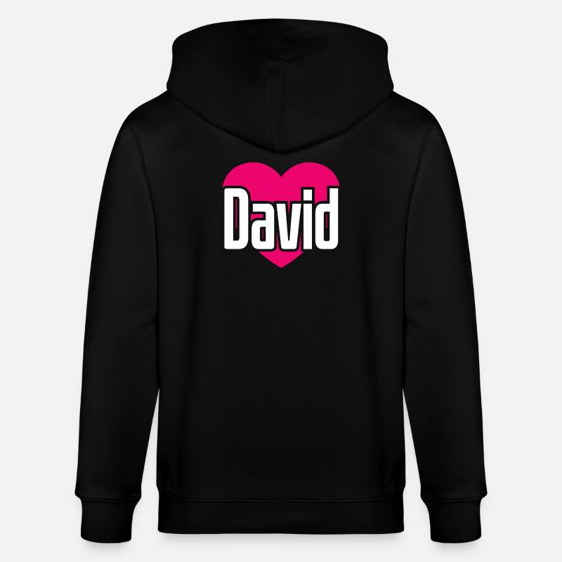 J’aime David Coeur rose J’aime David - Veste à capuche bio CULTIVATOR Stanley/Stella Unisexe - noir