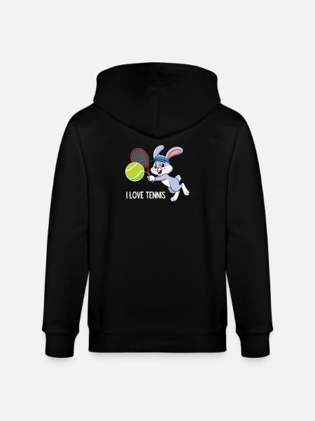I Love Tennis - Stanley/Stella CULTIVATOR Unisex Organic Hooded Jacket - black