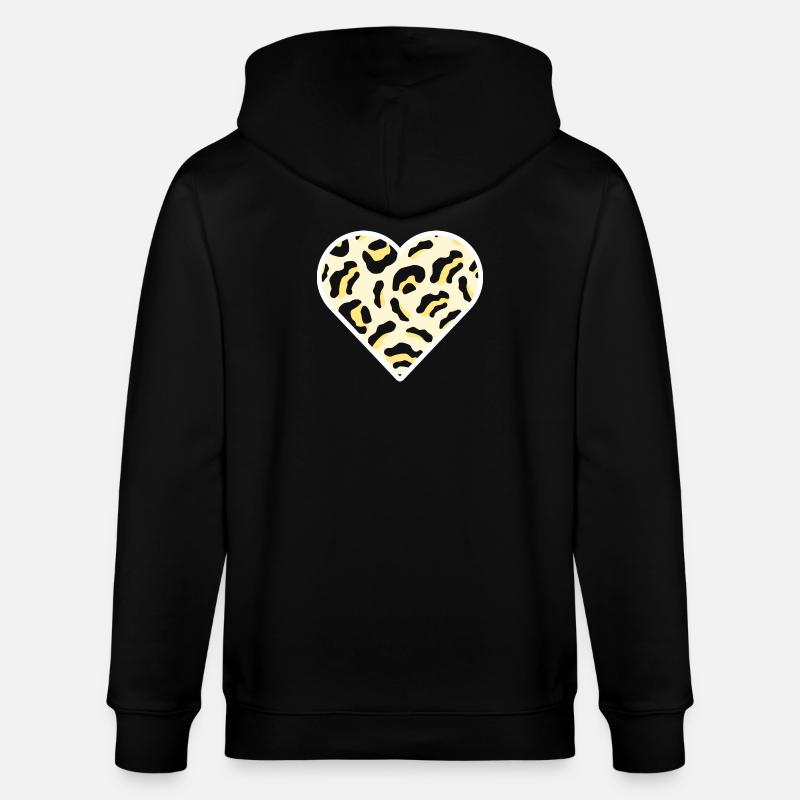 Cœur classique à imprimé léopard - Veste à capuche bio CULTIVATOR Stanley/Stella Unisexe - noir