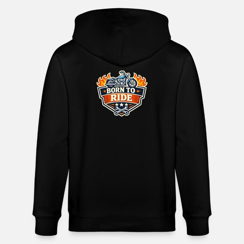 BornToRide Motorrad Logo - Stanley/Stella Unisex Bio-Kapuzenjacke CULTIVATOR  - Schwarz