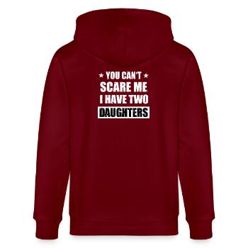 Proud father of two daughters best husband - Stanley/Stella CULTIVATOR  Unisex Organic Hooded Jacket - burgundy - Back - Anna (173cm)