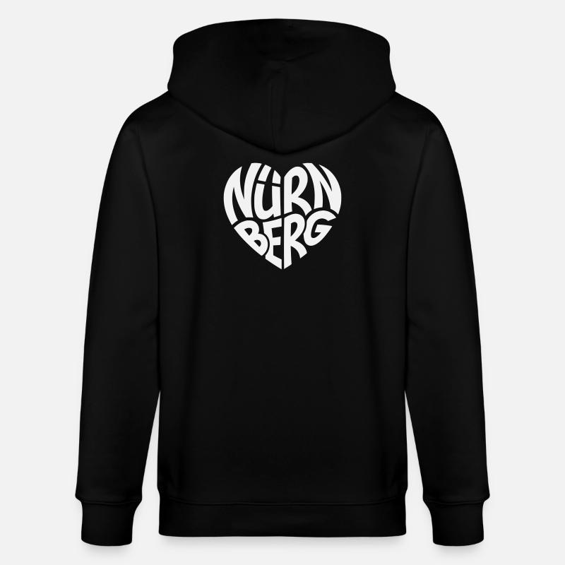 Nuremberg Heart Lettering - Stanley/Stella CULTIVATOR Unisex Organic Hooded Jacket - black