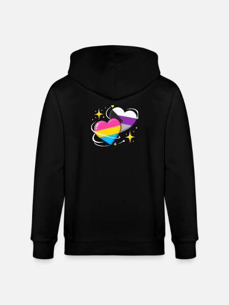 Panromantic Demisexual - Stanley/Stella CULTIVATOR  Unisex Organic Hooded Jacket - black