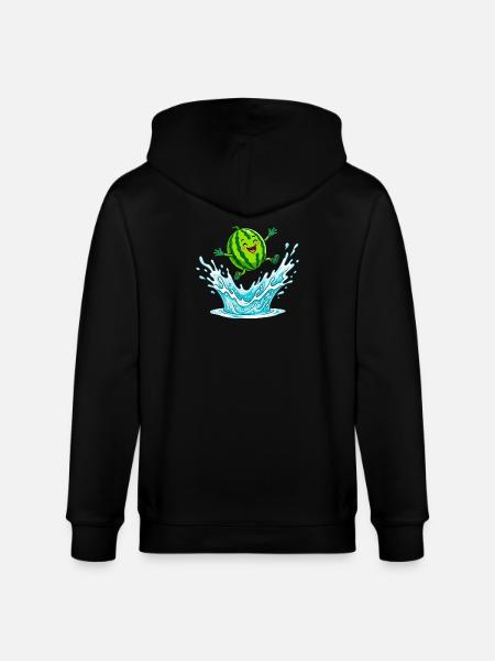 Splashing Watermelon Summer Pool Vibes Ladies - Stanley/Stella CULTIVATOR Unisex Organic Hooded Jacket - black