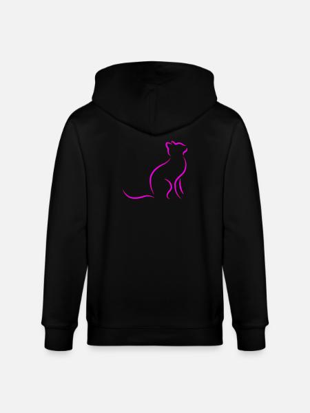 Katze - Stanley/Stella Unisex Bio-Kapuzenjacke CULTIVATOR - Schwarz