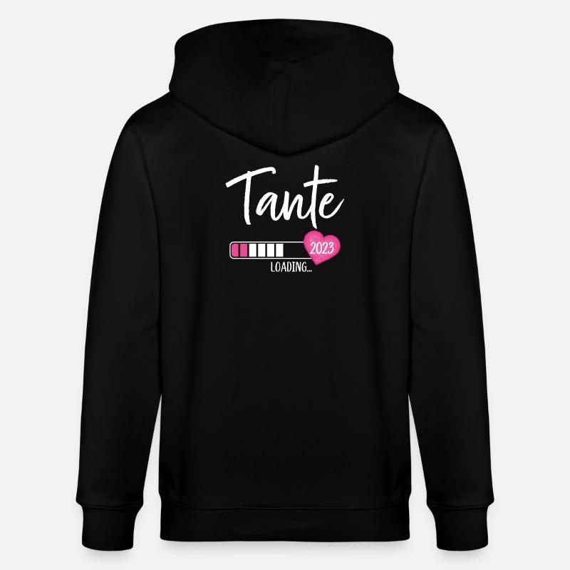 Tante Loading 2023 Herz Nichte Mädchen - Stanley/Stella Unisex Bio-Kapuzenjacke CULTIVATOR  - Schwarz